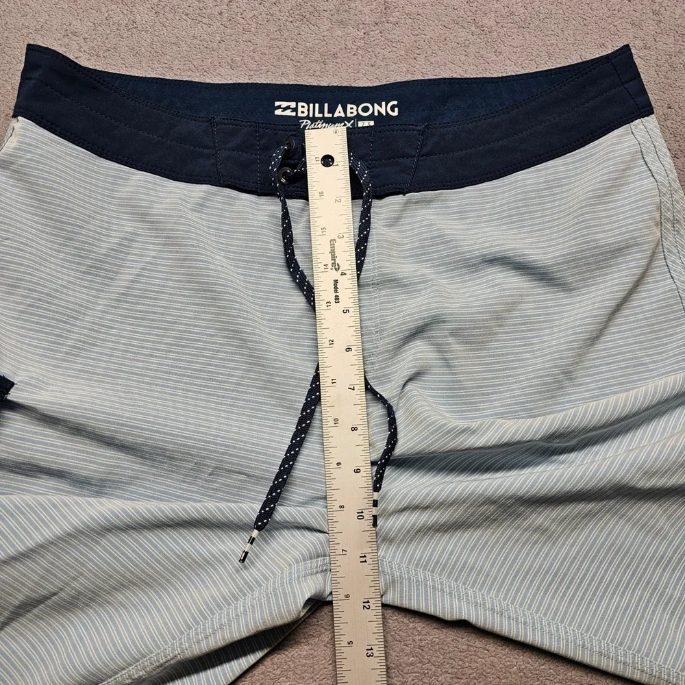 Billabong Platinum X 73 Swim Trunks Mens 34 Blue Striped Surf Surfing Water Polo